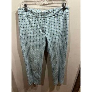 Talbots Pants Womens Curvy Size 6 Geometric Design Blue and Yellow Countrycore